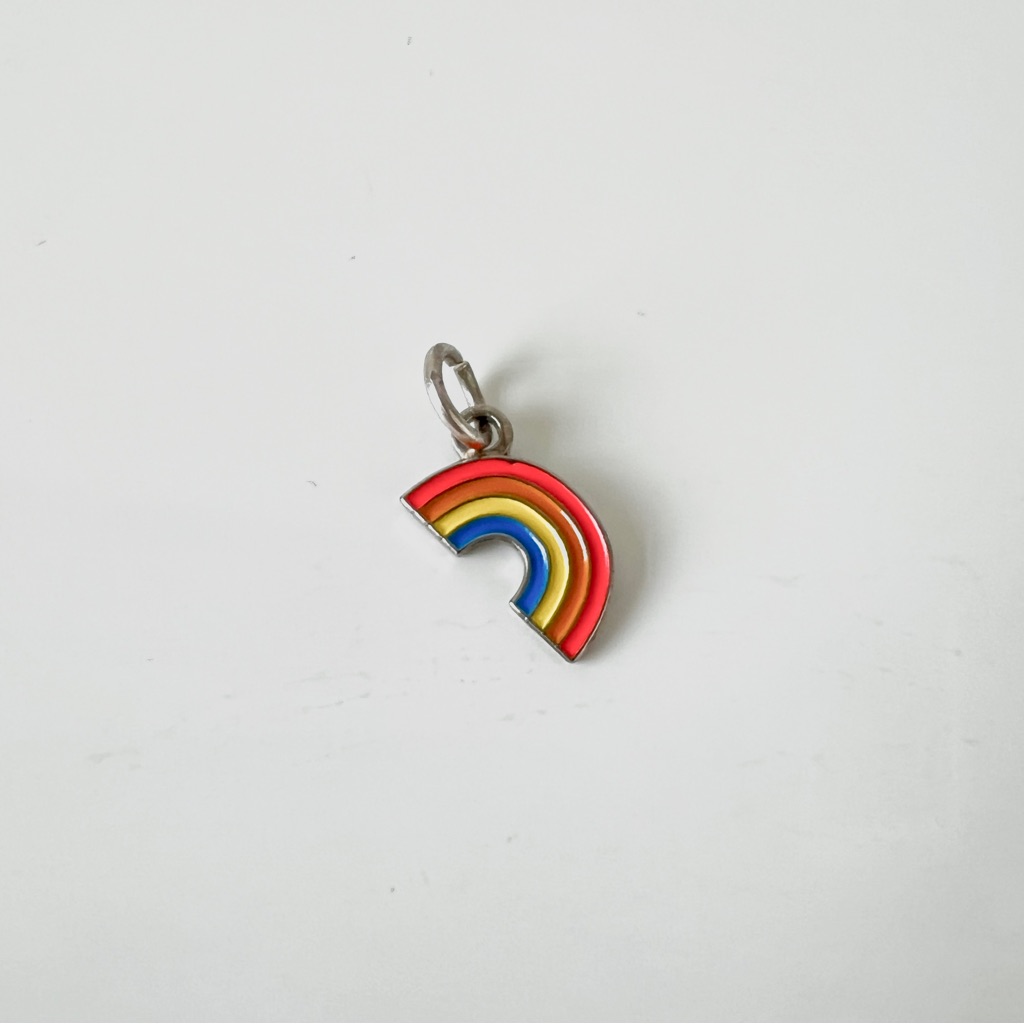 Rainbow Silver Tone Charm